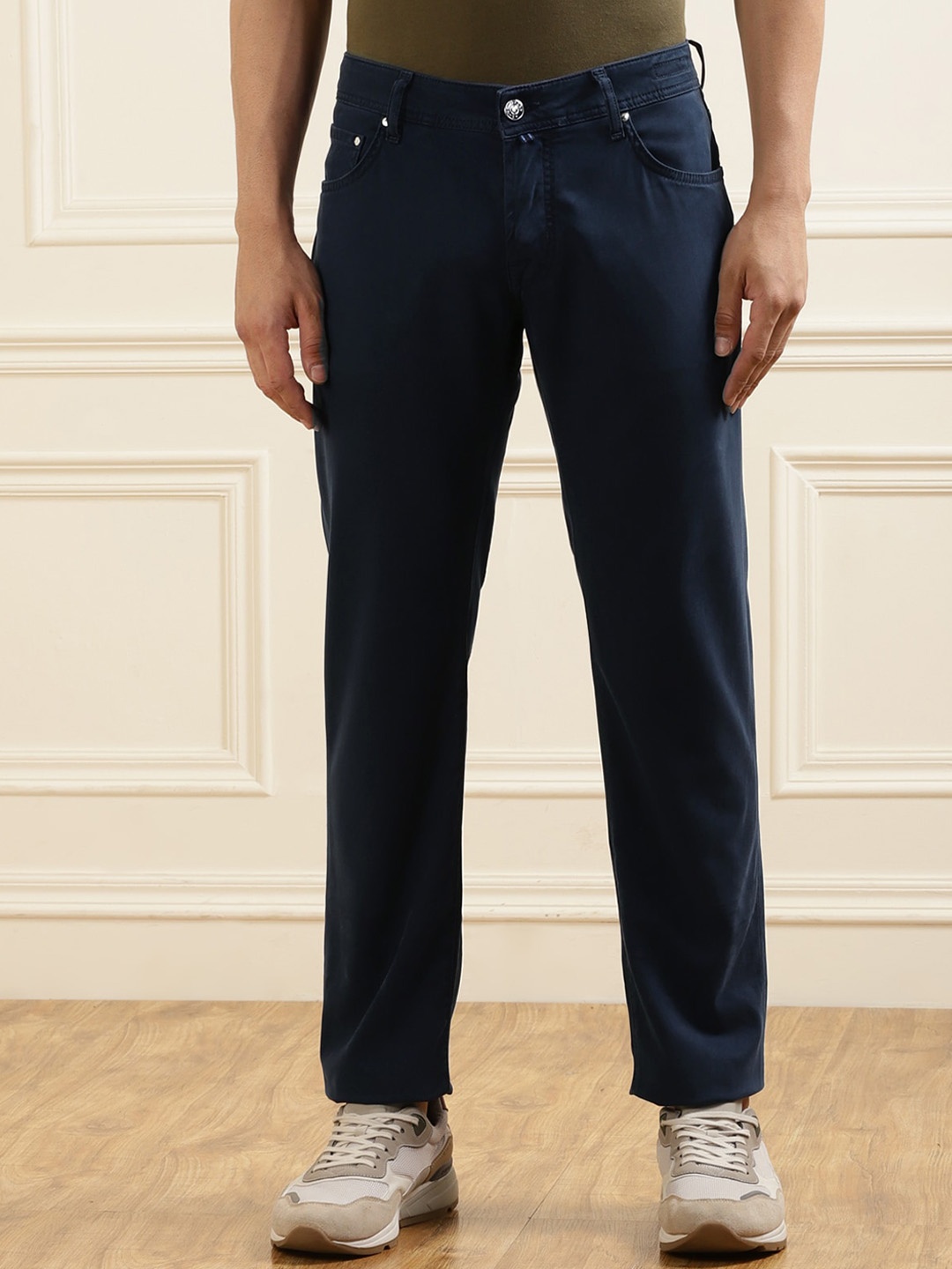 

Jacob Cohen Men Navy Blue Trousers
