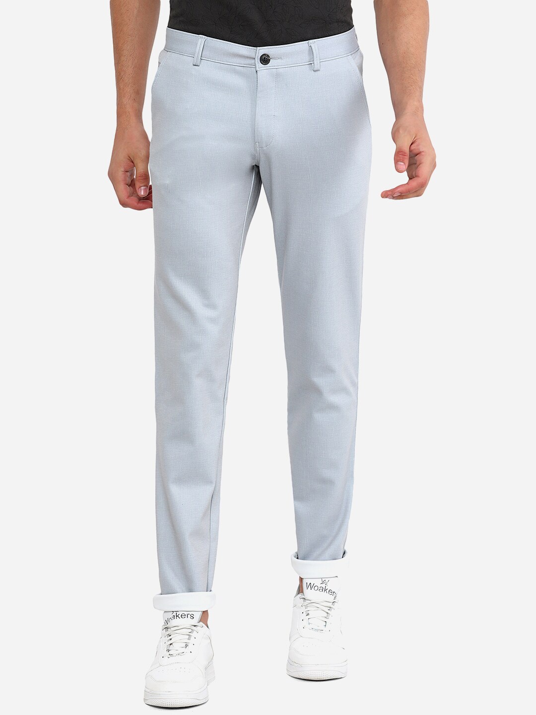 

JADE BLUE Men Blue Slim Fit Trousers