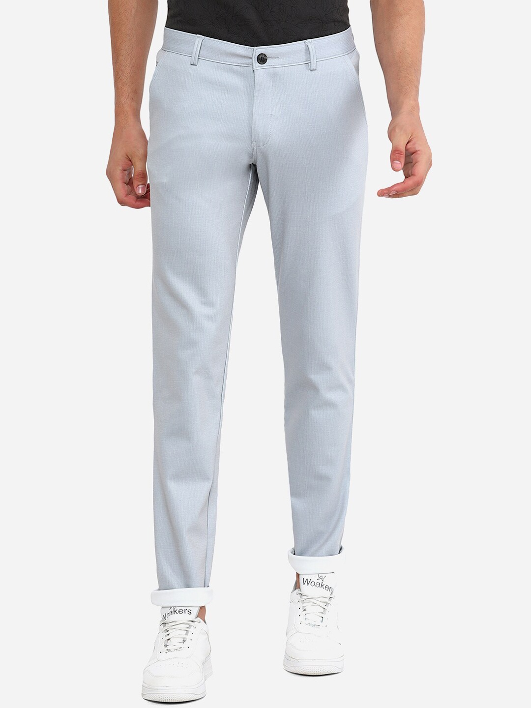 

JADE BLUE Men Blue Slim Fit Trousers