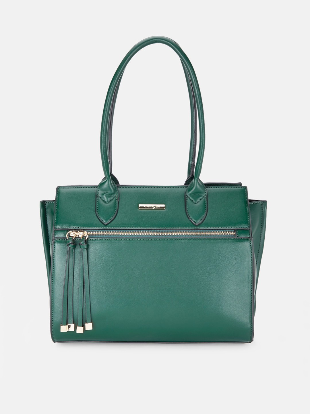 

Forever Glam by Pantaloons Green PU Structured Shoulder Bag with Bow Detail