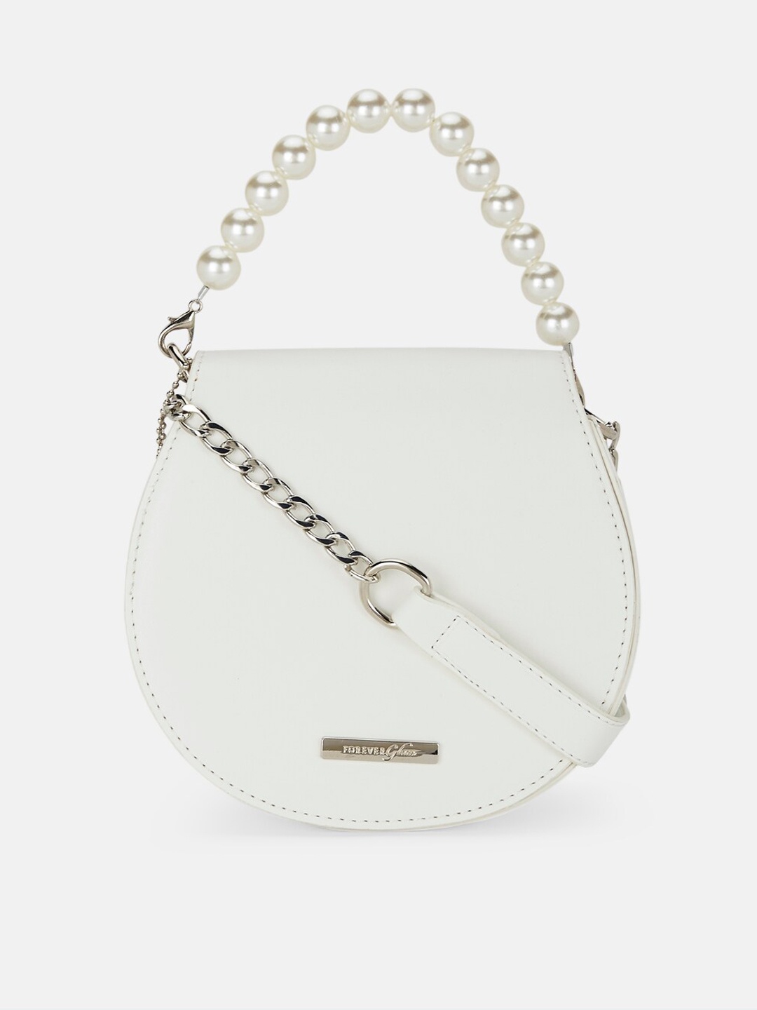 

Forever Glam by Pantaloons White PU Structured Sling Bag