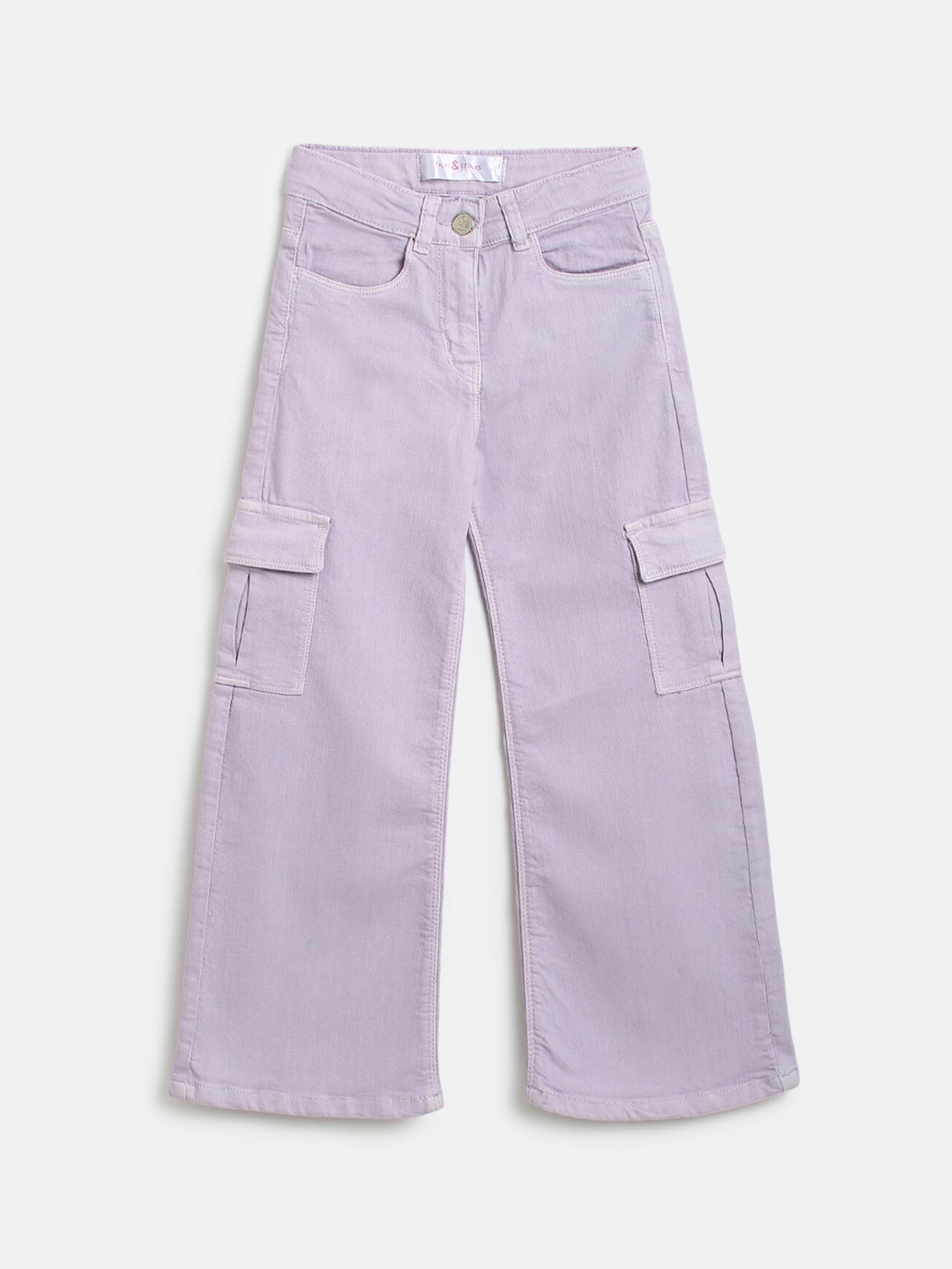 

TALES & STORIES Girls Purple Flared Cargos Trousers