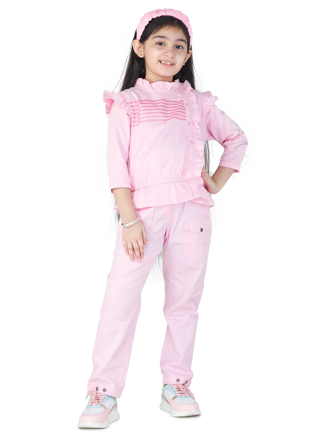 

toothless Girls Pink Solid Cotton Relax-Fit Track Pants
