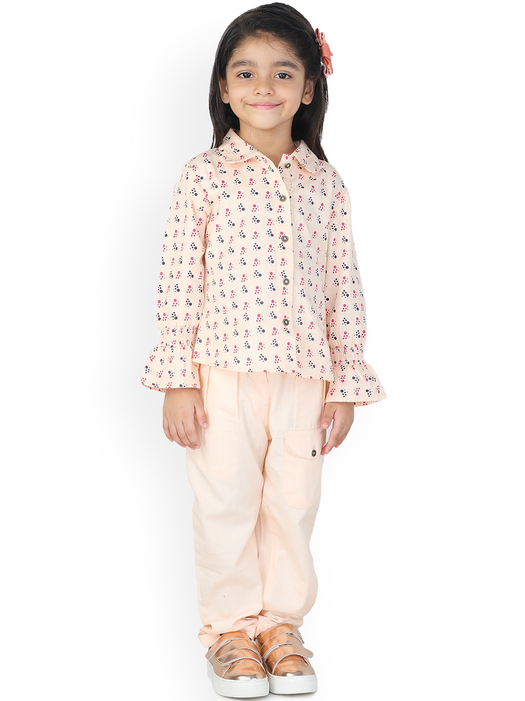 

toothless Girls Peach-Coloured Cotton Pants