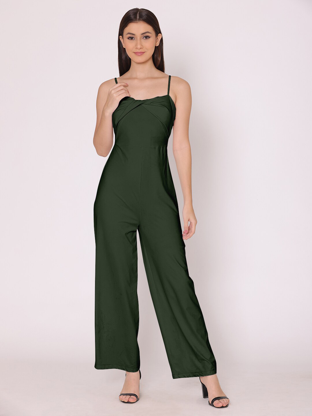 

HERE&NOW Women Green Basic Jumpsuit