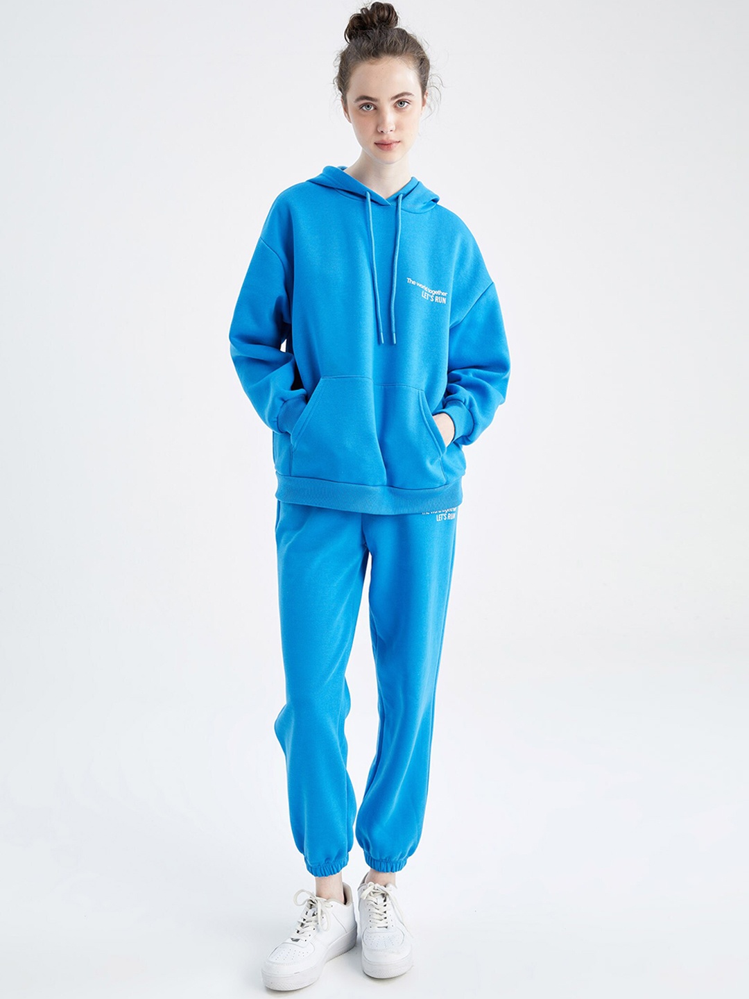 

DeFacto Women Turquoise Blue Printed Trousers