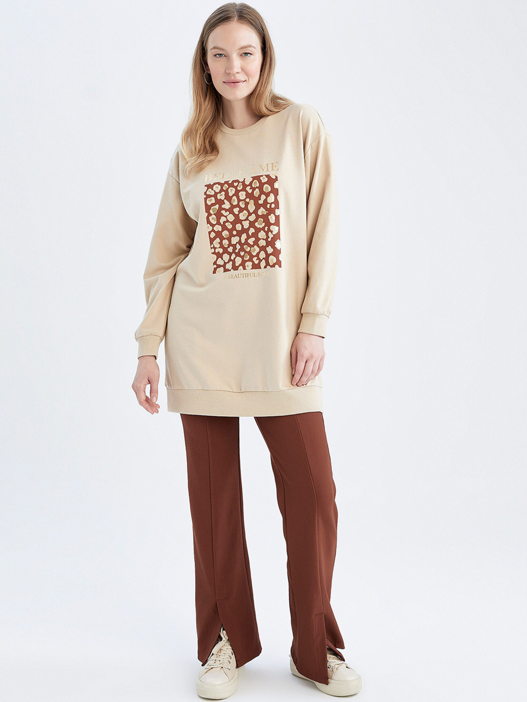

DeFacto Women Brown Flared Trousers