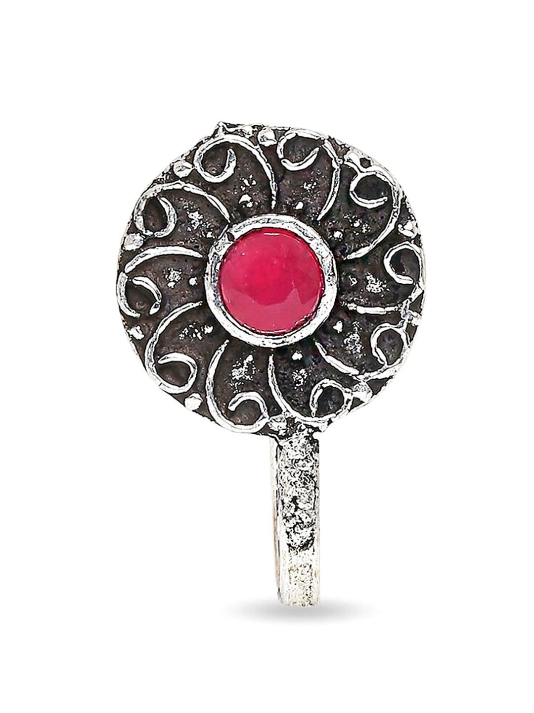 

OOMPH Oxidised Silver-Toned Traditional Nose Pin
