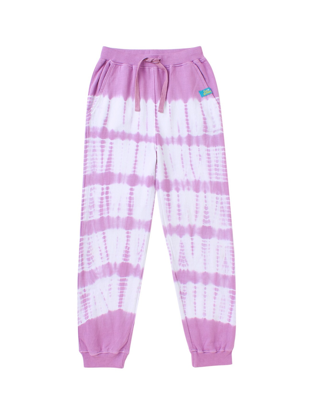 

Cub McPaws Girls Purple & White Tie & Dyed Cotton Joggers