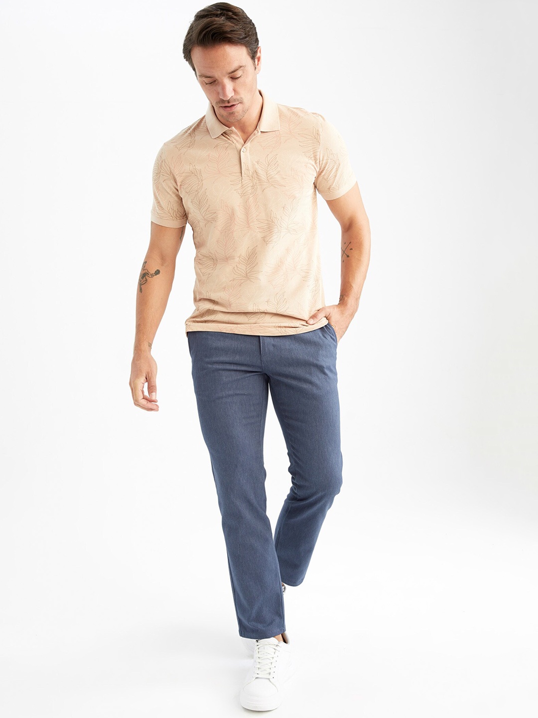 

DeFacto Men Blue Chinos Trousers