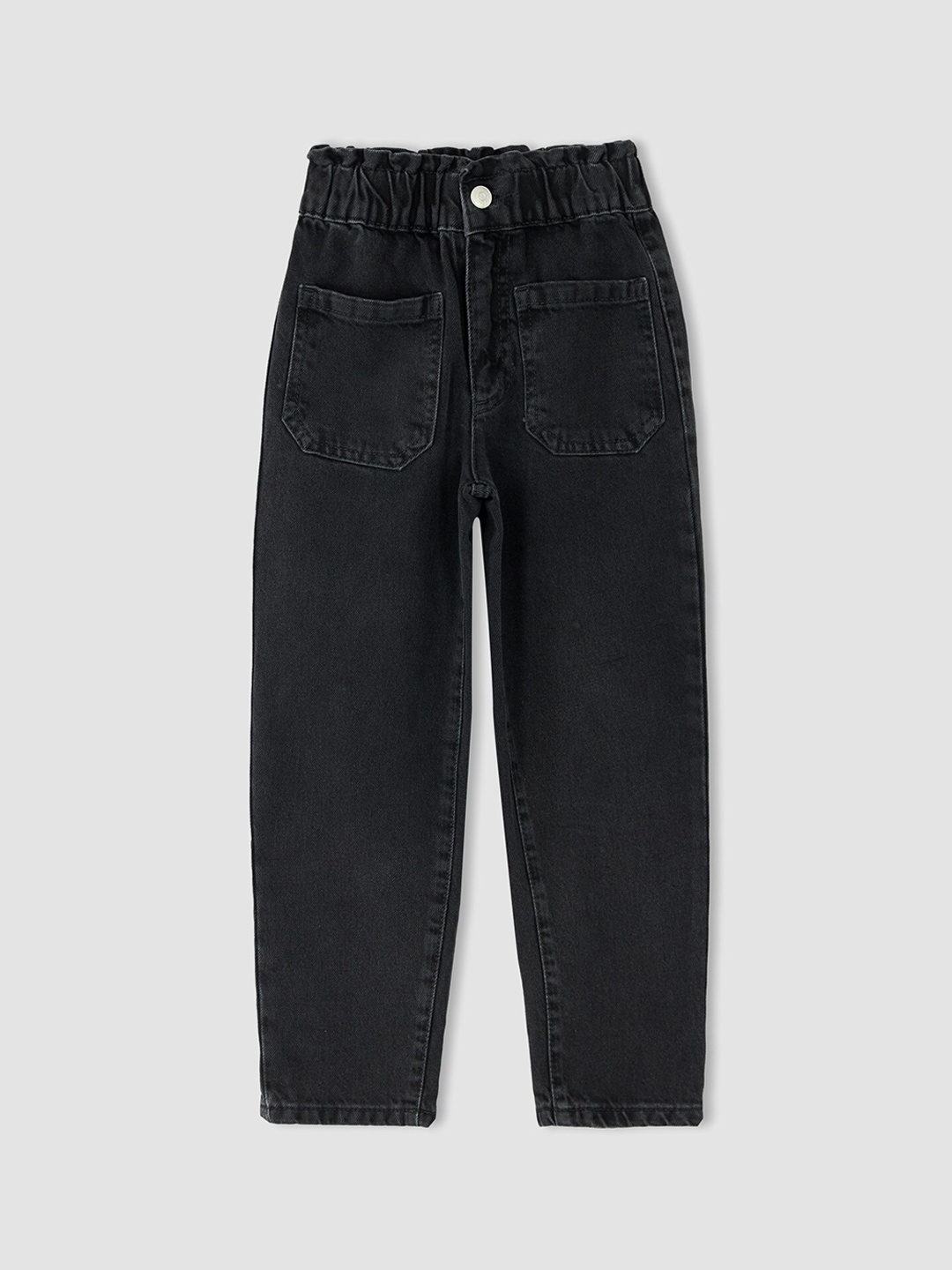 

DeFacto Girls Black Solid Stretchable Pure Cotton Jeans