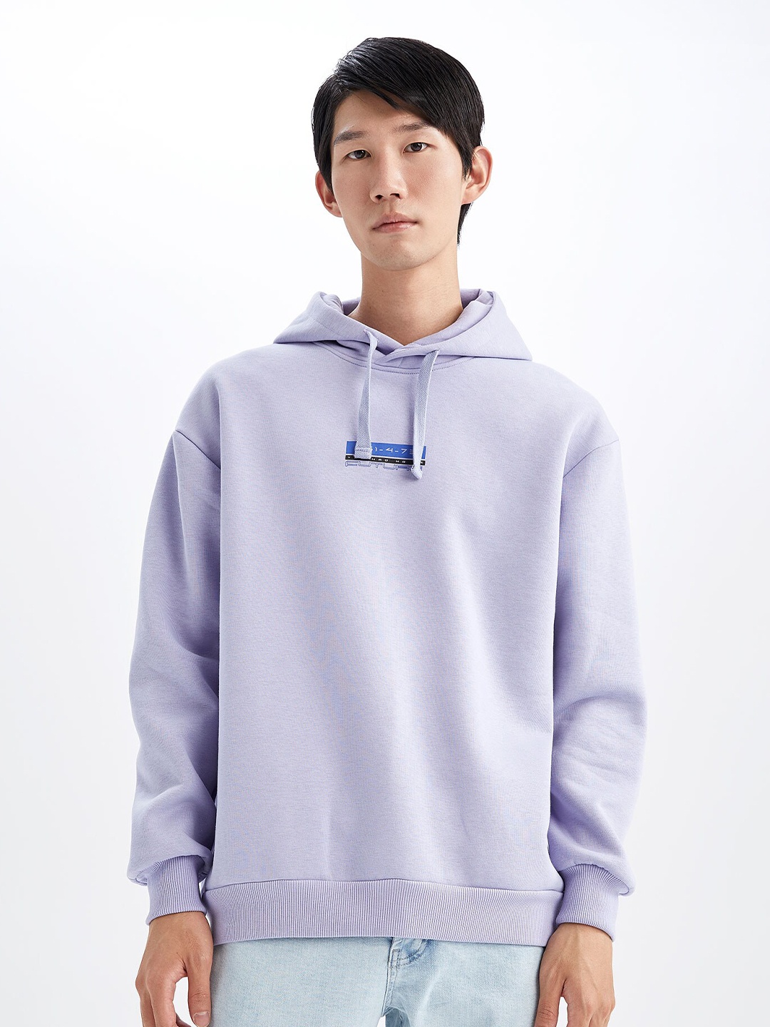 

DeFacto Men Purple Hooded Sweatshirt