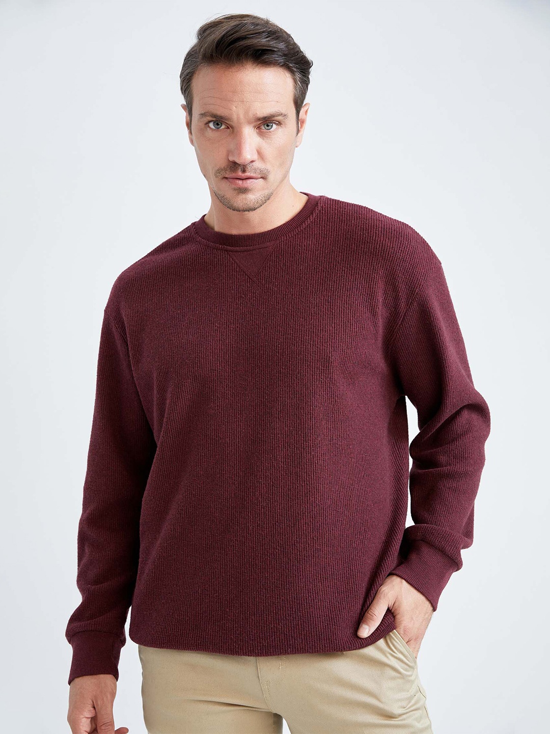 

DeFacto Men Round Neck Full sleeves Pullover Sweatshirt, Na