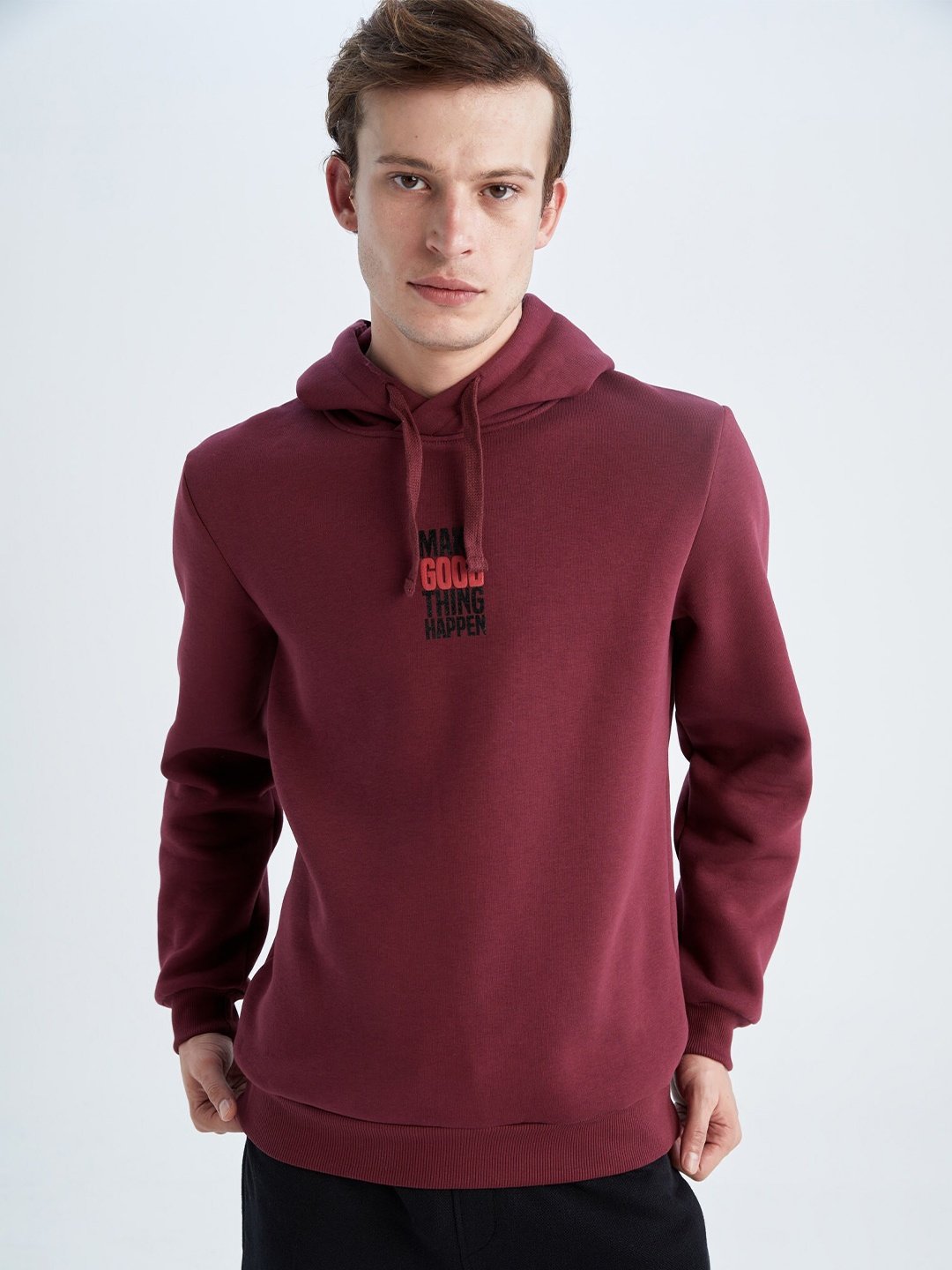 

DeFacto Men Printed Hooded Sweatshirt, Na