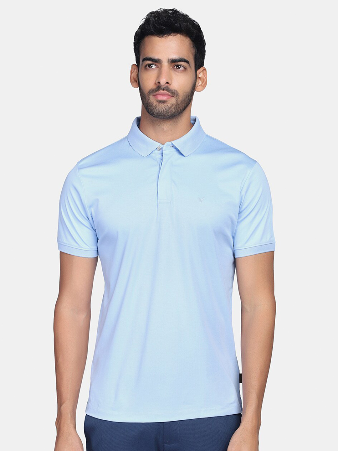 

Blackberrys Men Blue Polo Collar Slim Cotton Fit T-shirt