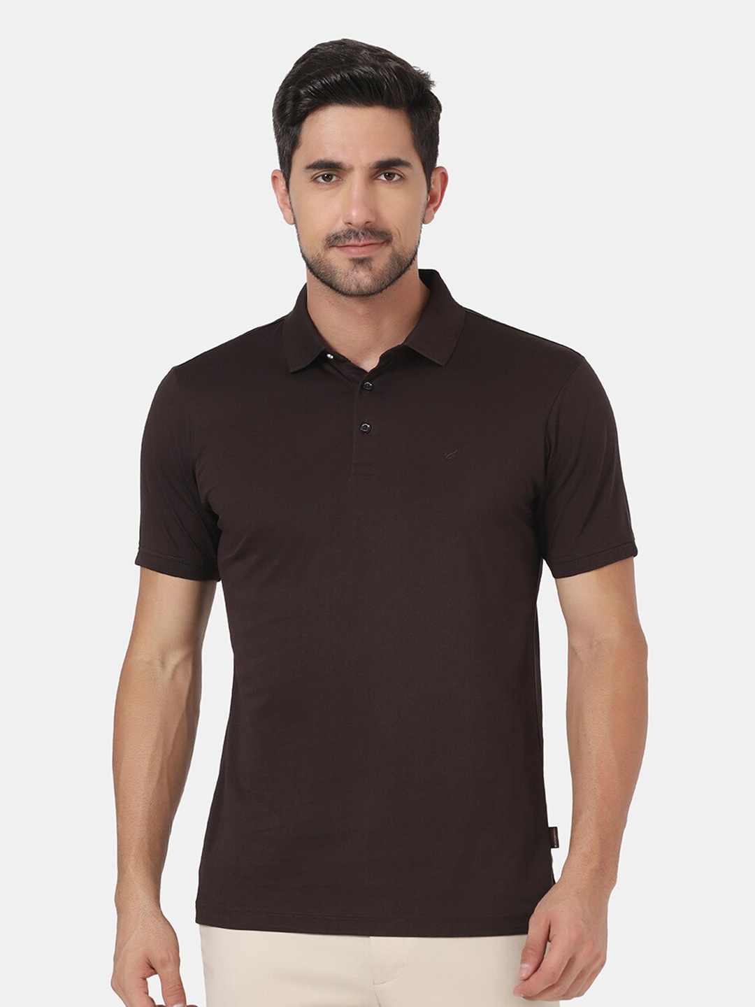 

Blackberrys Men Brown Polo Collar Slim Fit Cotton T-shirt