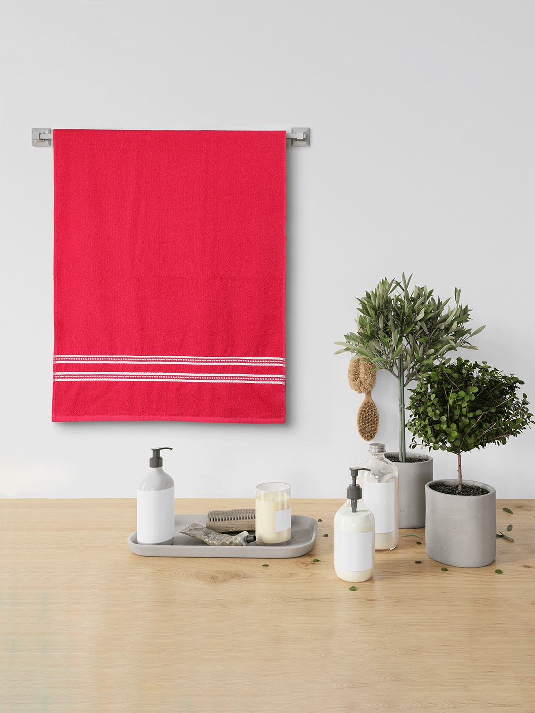 

Urban Magic Pink Solid 380 GSM Cotton Bath Towels