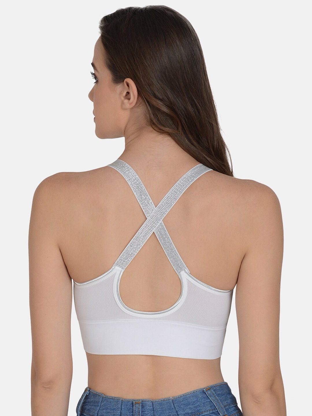 

mod & shy Women White & Grey Bralette Bra
