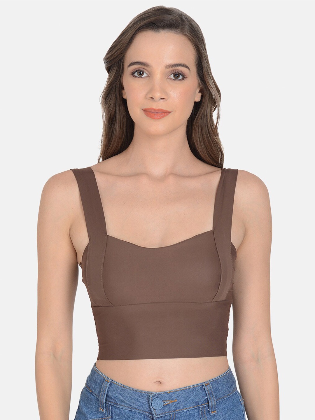 

mod & shy Women Brown Solid Removable Padding Non-Wired Bralette Bra