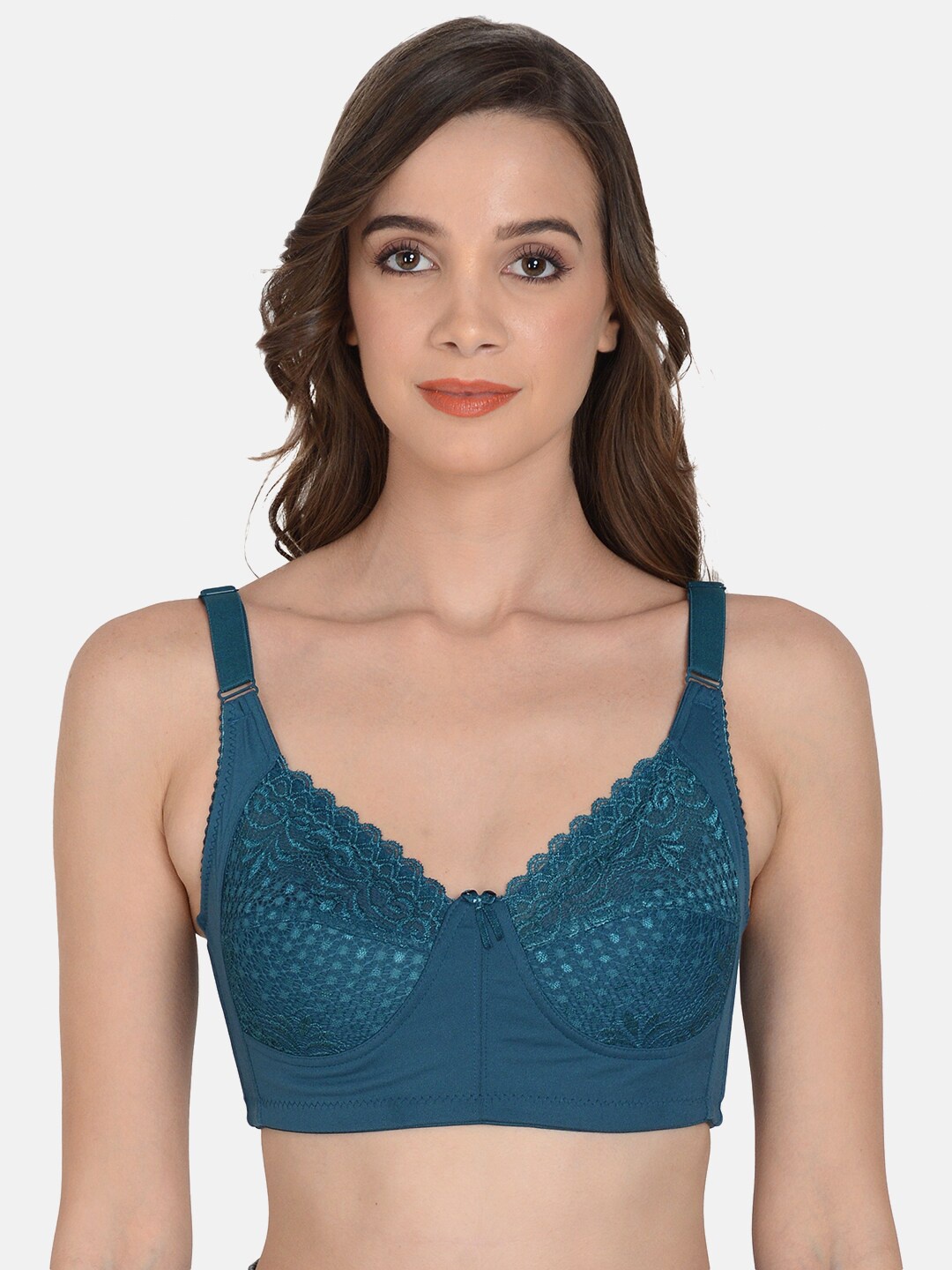 

mod & shy Teal Solid Non wired Bra MS425new-32B-Teal