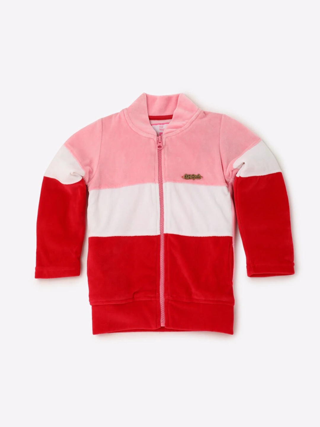 

612League Girls Pink Colourblocked Sweatshirt