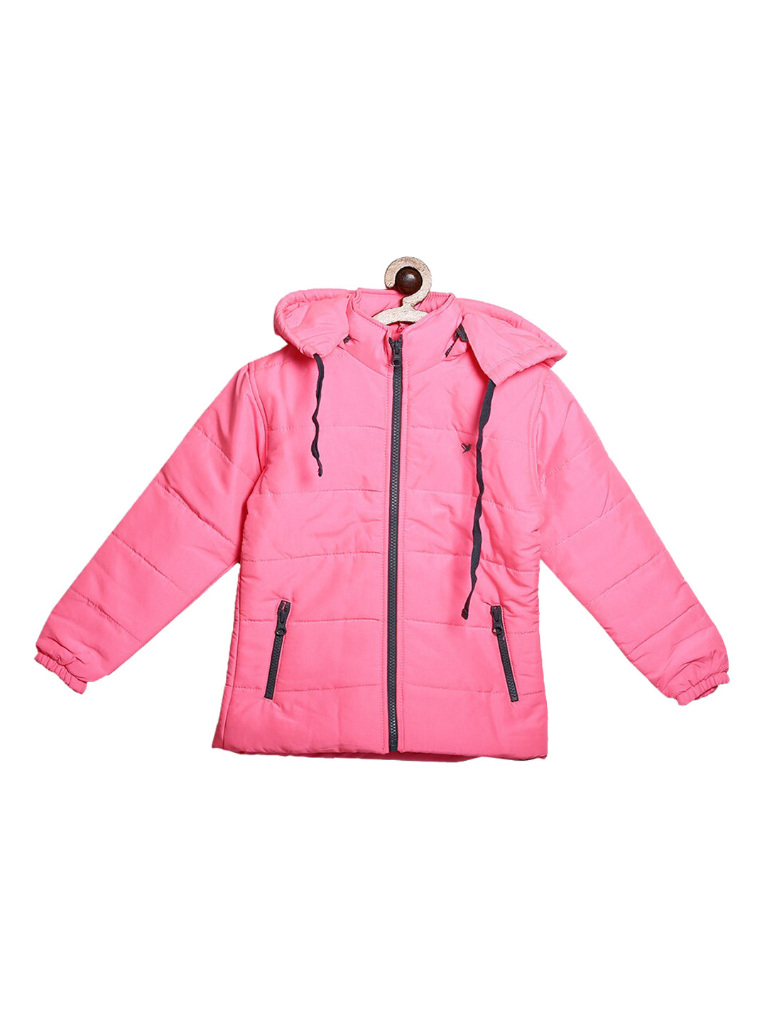 

612League Girls Pink Black Padded Jacket