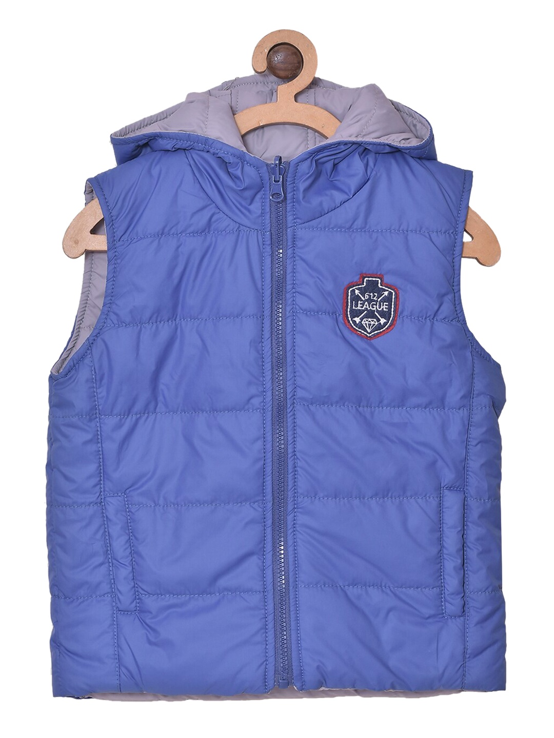 

612League Boys Blue Grey Padded Jacket