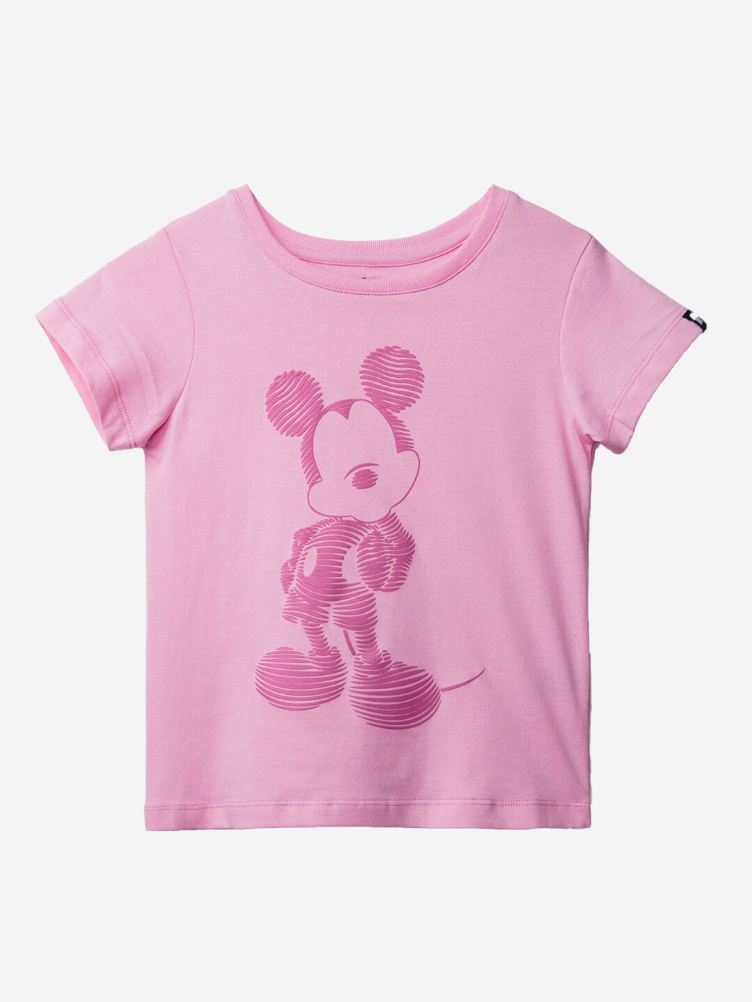 

The Souled Store Girls Pink Mickey Mouse Printed Cotton T-shirt