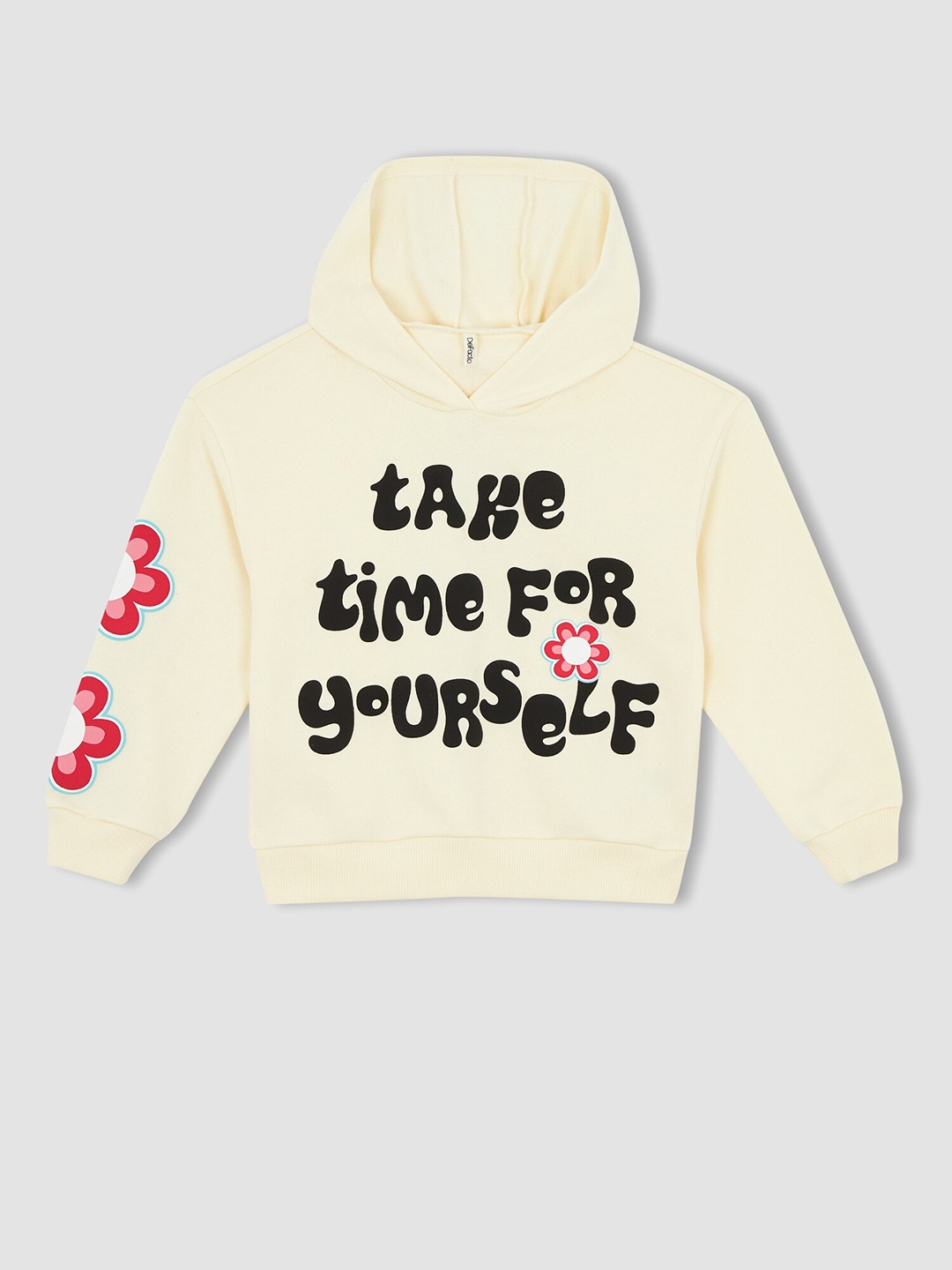 

DeFacto Girls Printed Hooded Sweatshirt, Na
