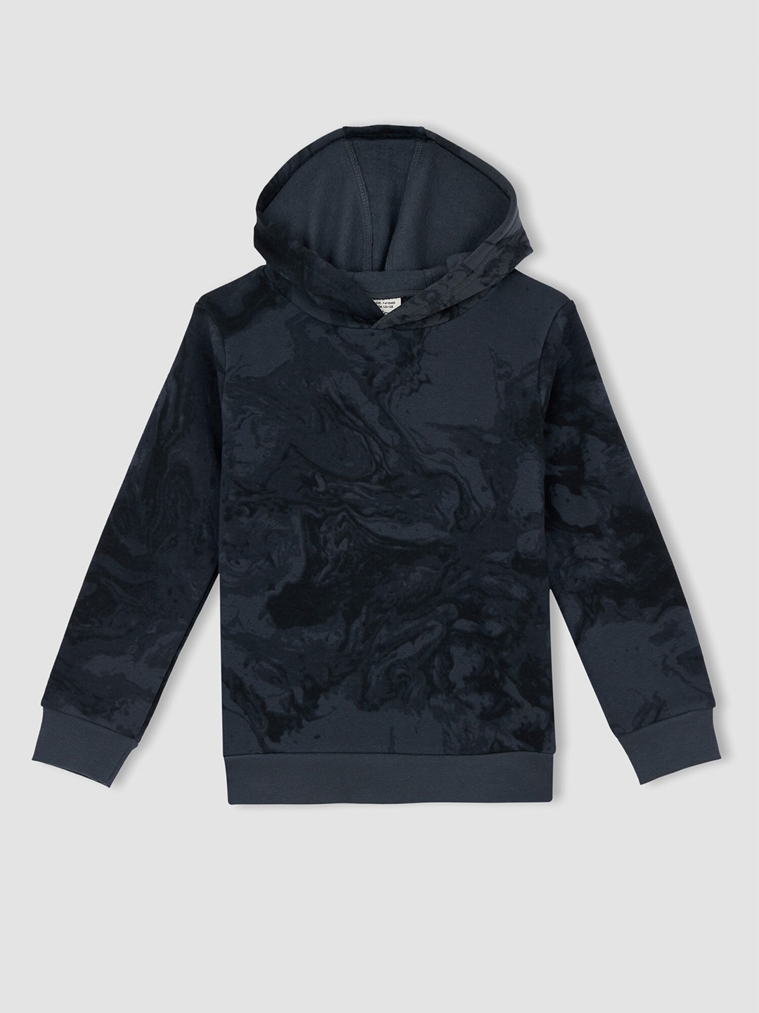 

DeFacto Boys Grey Printed Hooded Cotton Sweatshirt