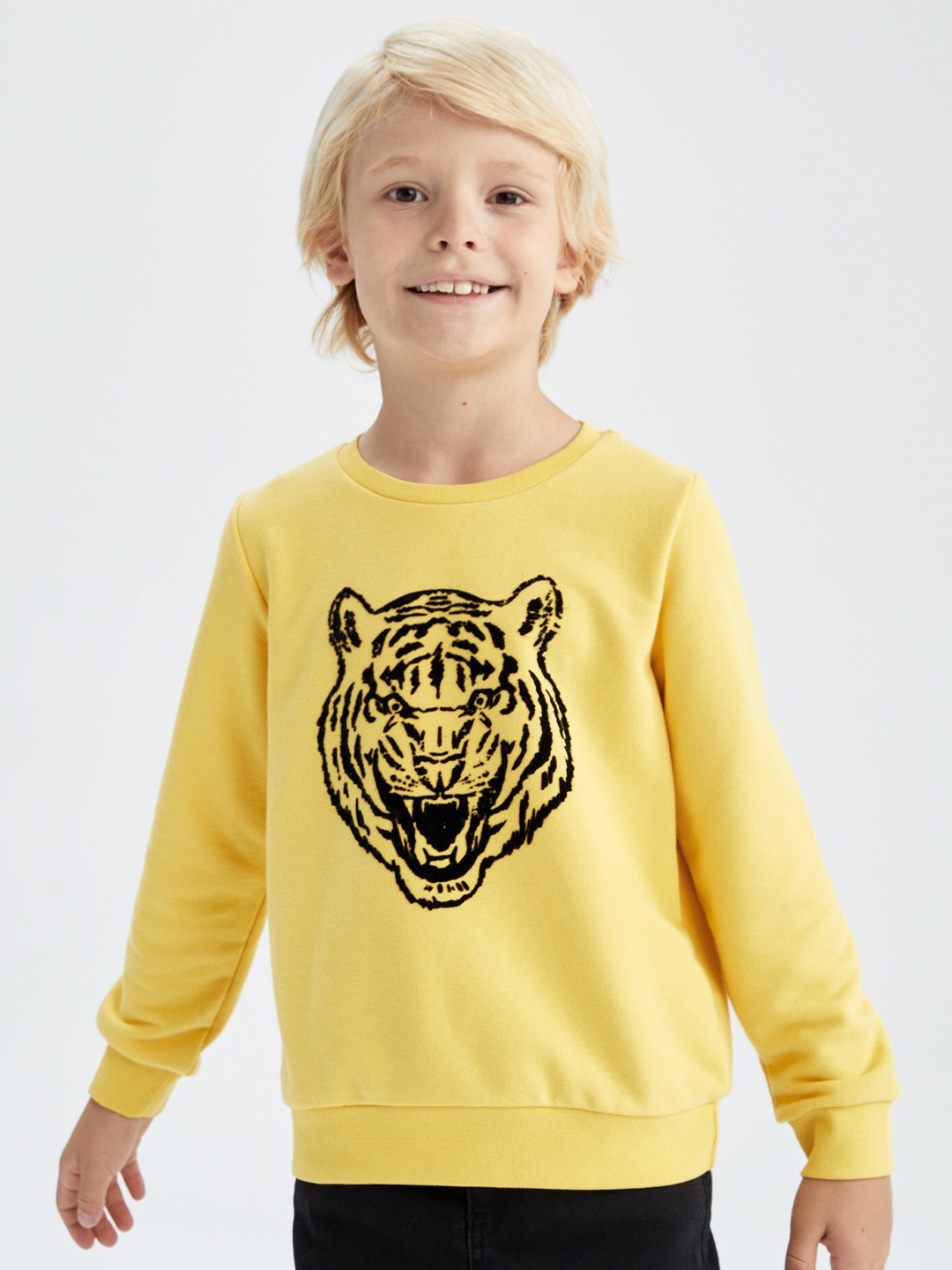 

DeFacto Boys Yellow Printed Sweatshirt