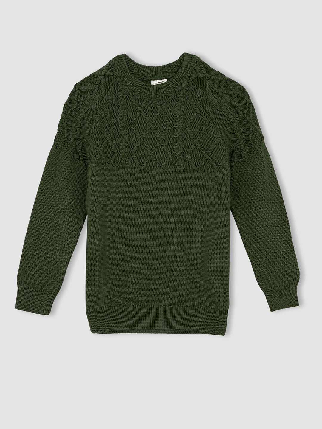 

DeFacto Boys Green Cable Knit Pullover