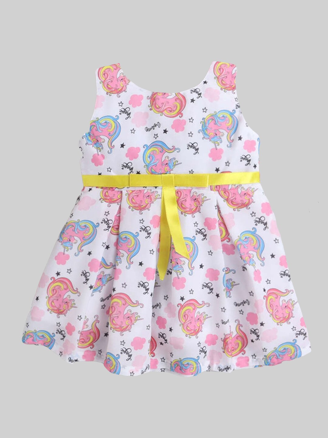 

The Magic Wand Girls Off White Printed Dress
