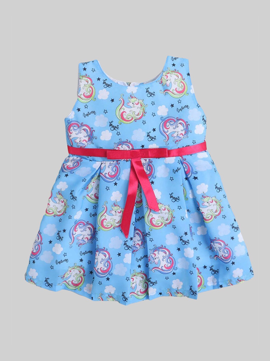 

The Magic Wand Girls Blue & Pink Animal Printed Dress