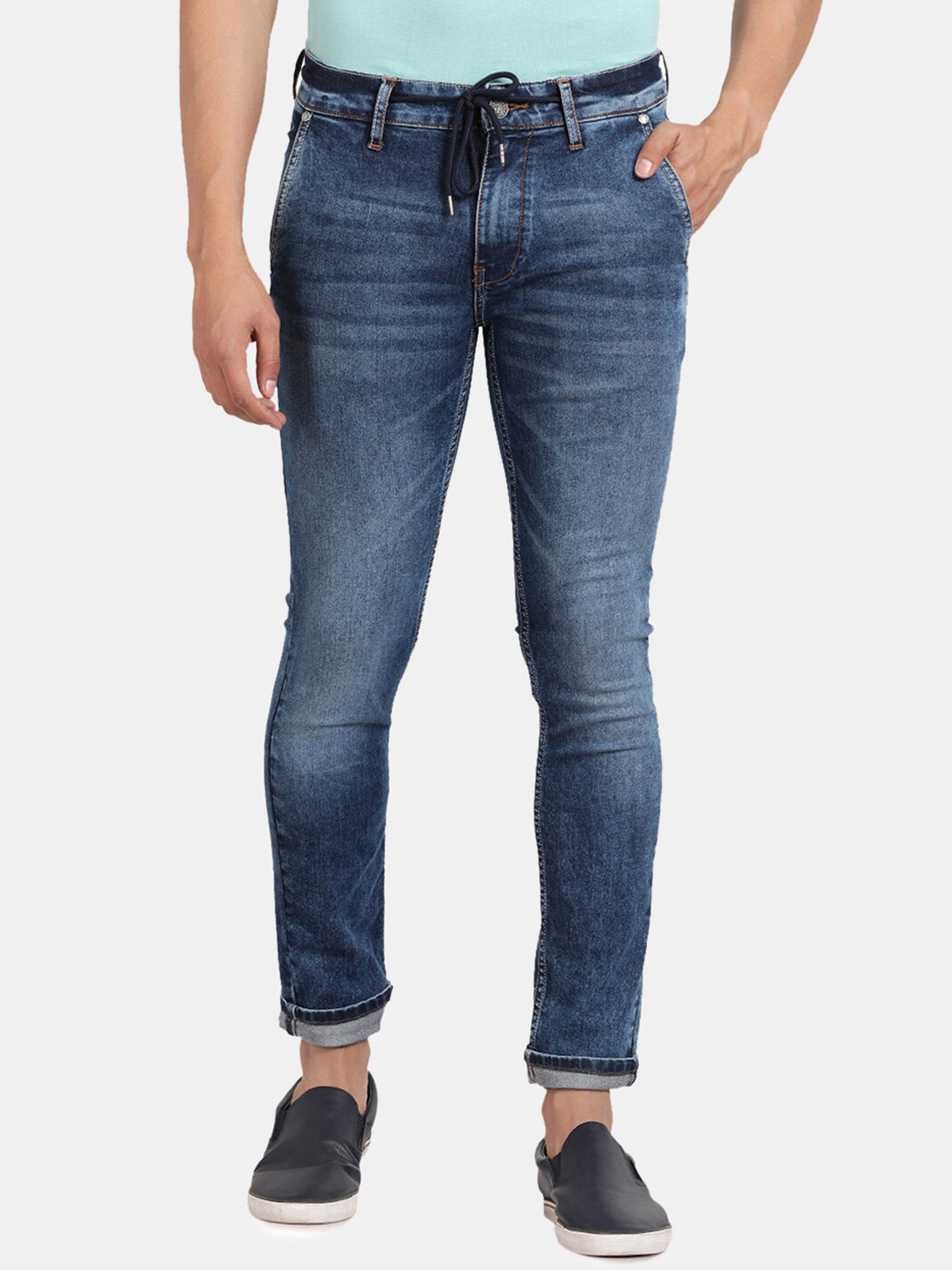 

Llak Jeans Men Blue Skinny Fit Heavy Fade Jeans