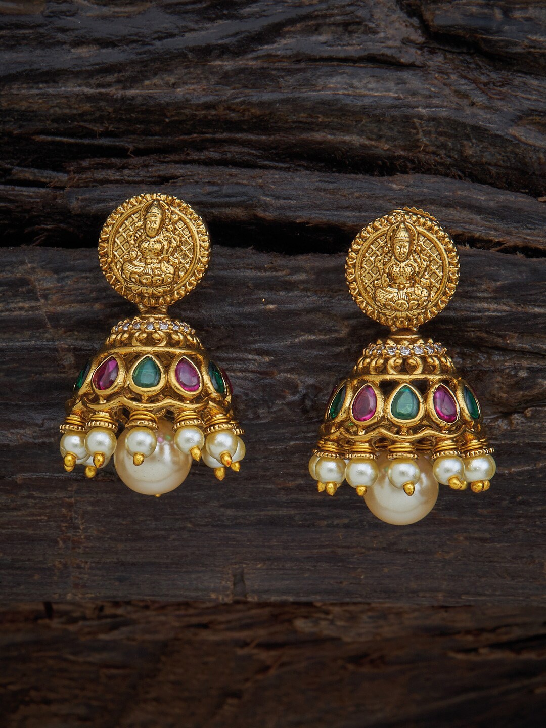 

Kushal's Fashion Jewellery Gold-Toned & Red Classic Drop Earrings