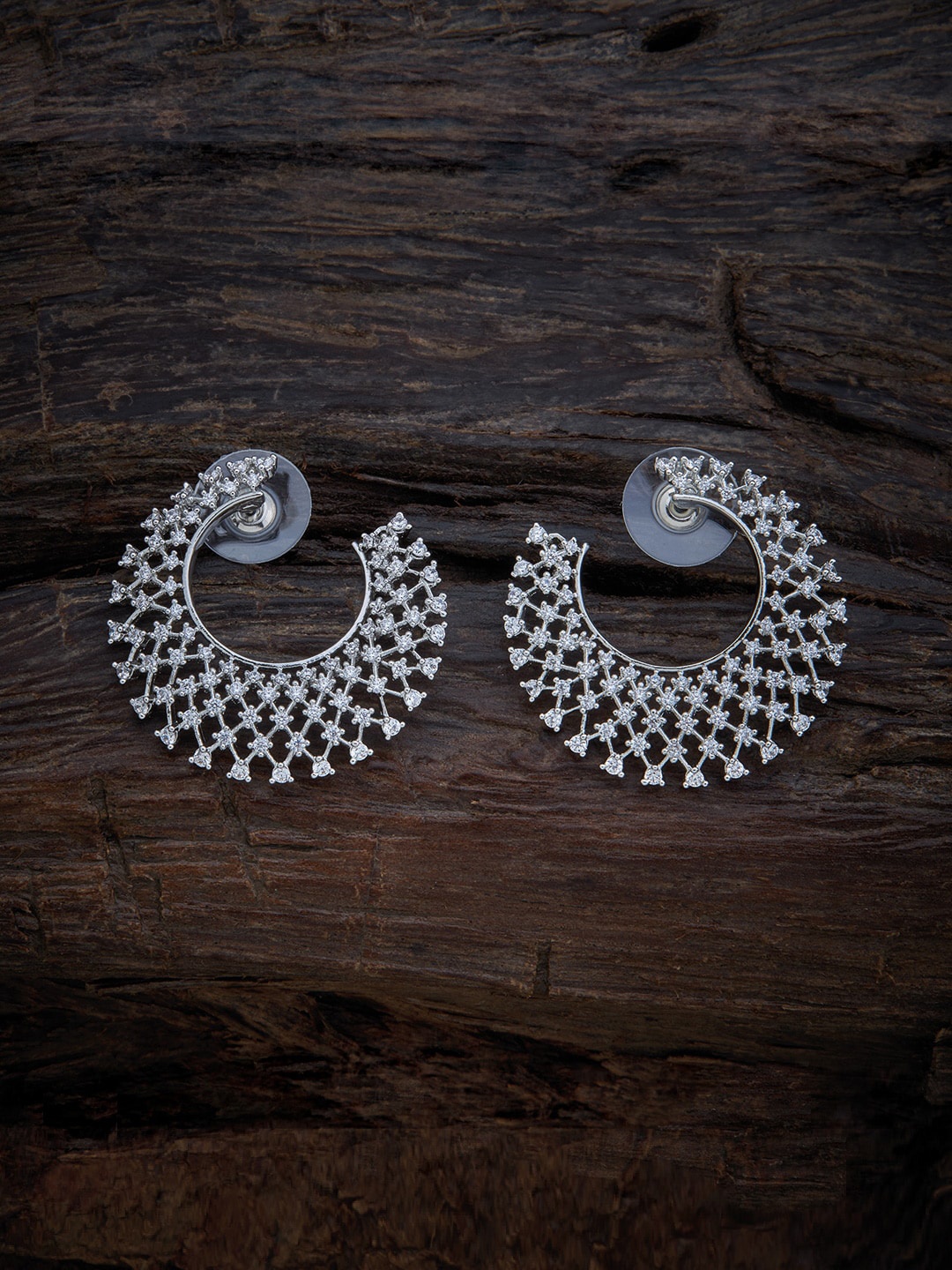 

Kushal's Fashion Jewellery White Contemporary Chandbalis Earrings