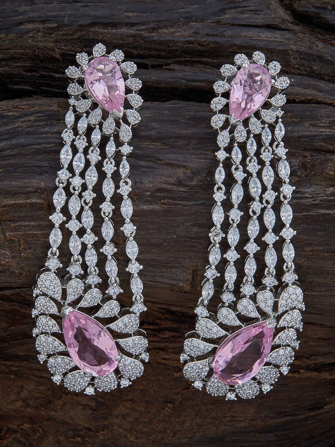 

Kushal's Fashion Jewellery Women Pink & White Contemporary Drop Earrings