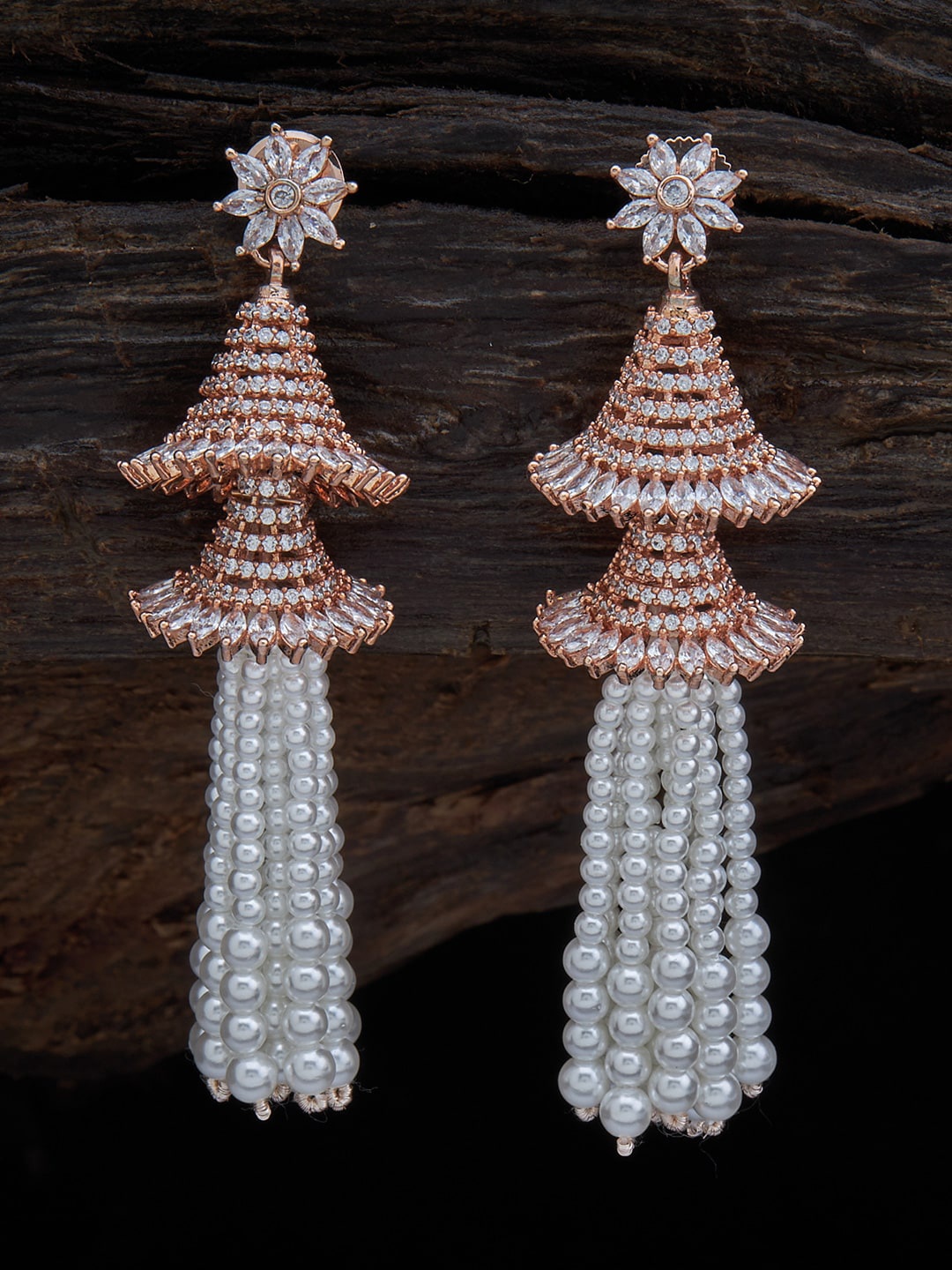 

Kushal's Fashion Jewellery Women White Contemporary Jhumkas Earrings