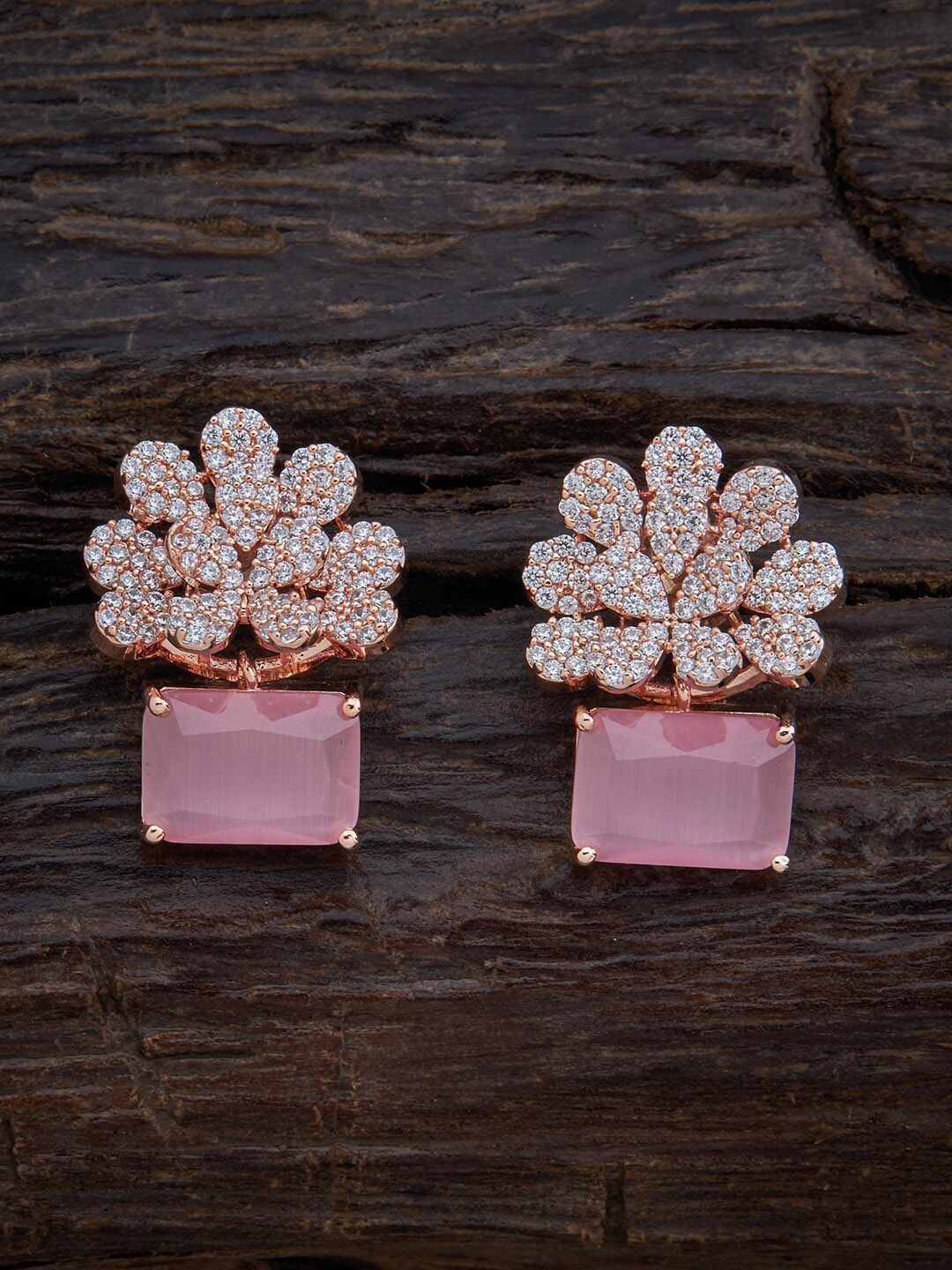 

Kushal's Fashion Jewellery Pink Square Studs Earrings