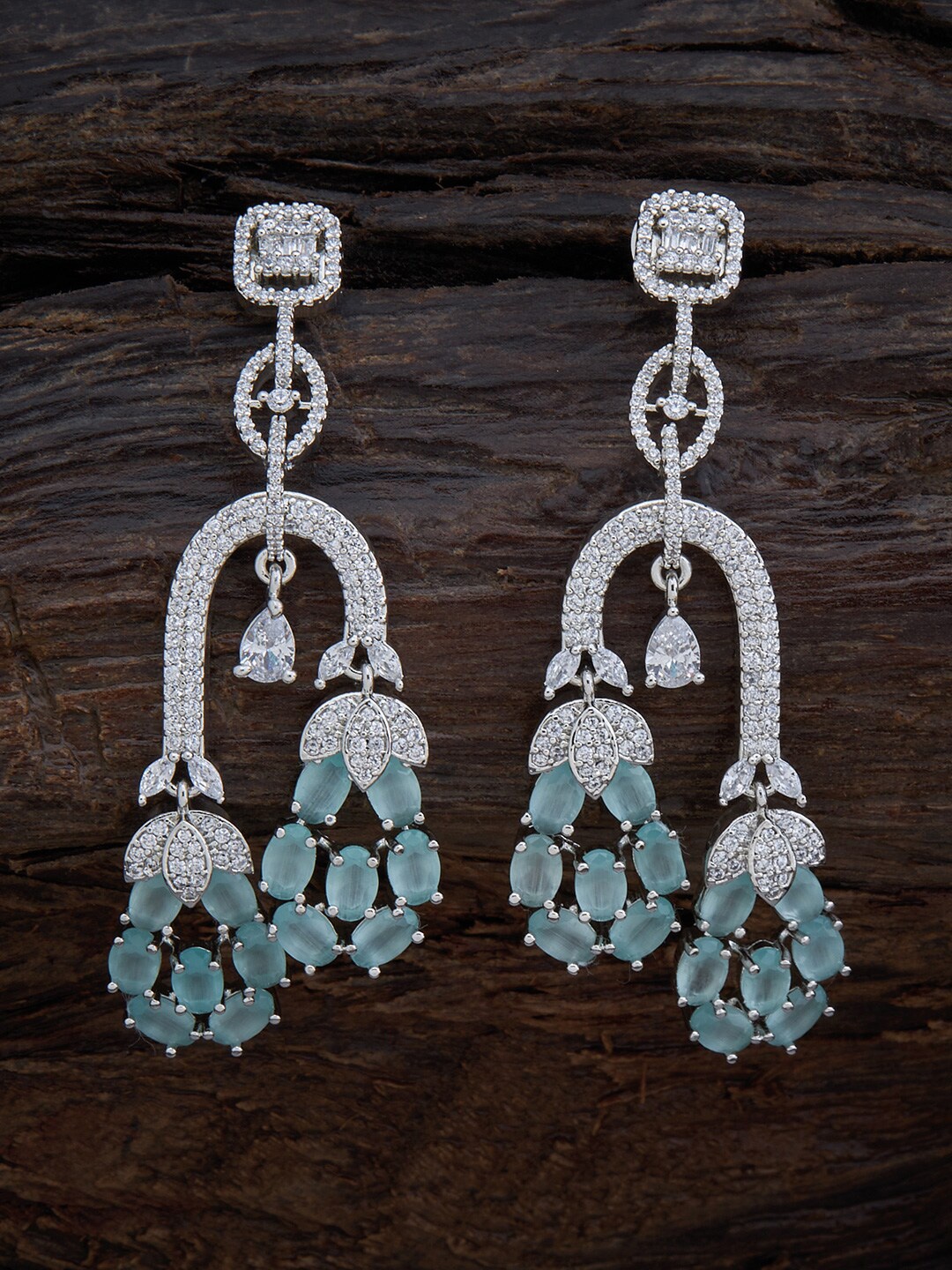 

Kushal's Fashion Jewellery Women Sea Green & White Contemporary Drop Earrings