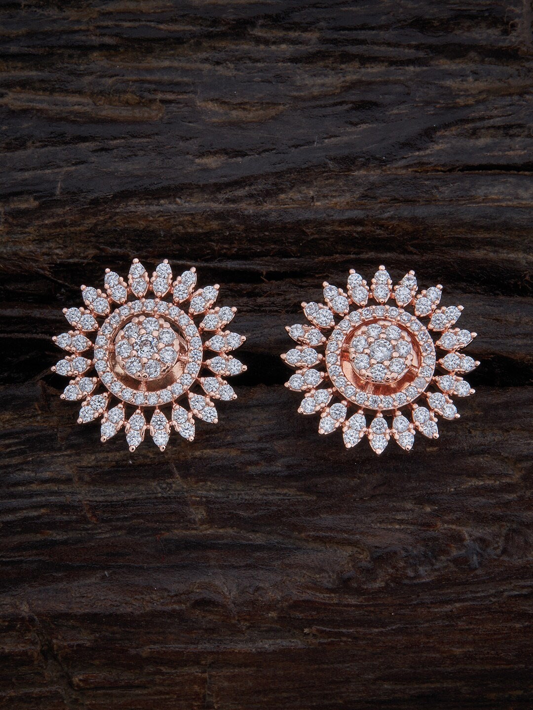 

Kushal's Fashion Jewellery Rose Gold-Plated Circular Studs Earrings