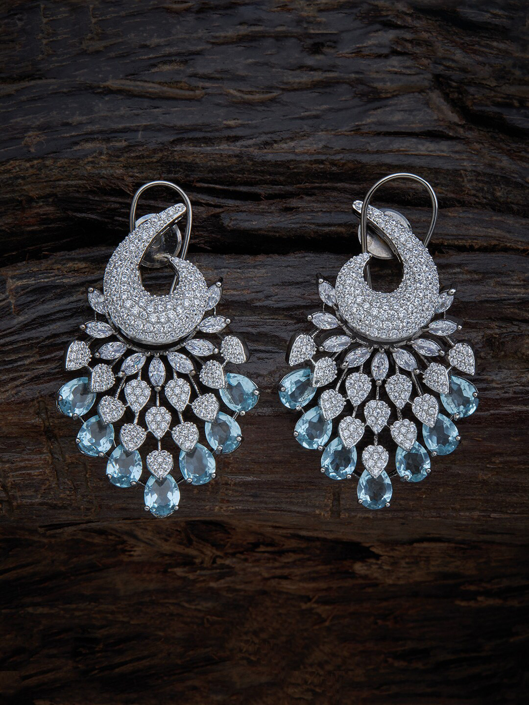 

Kushal's Fashion Jewellery Sea Green & White Black Polish Paisley Shaped Drop Earrings