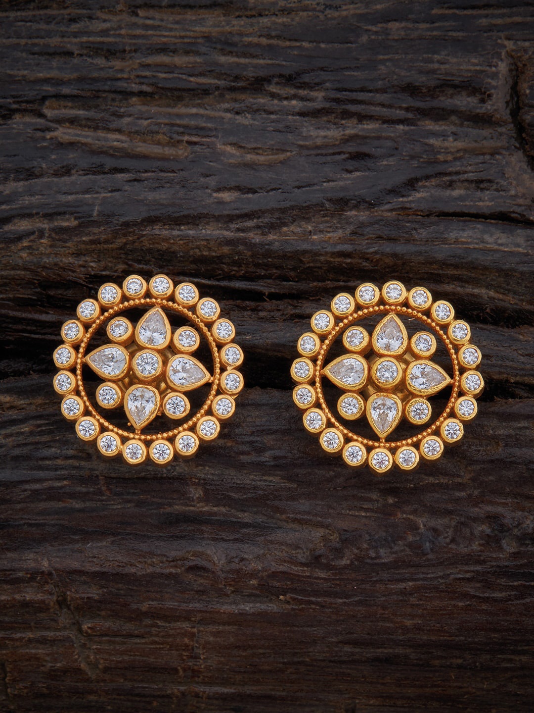 

Kushal's Fashion Jewellery White Circular Studs Earrings