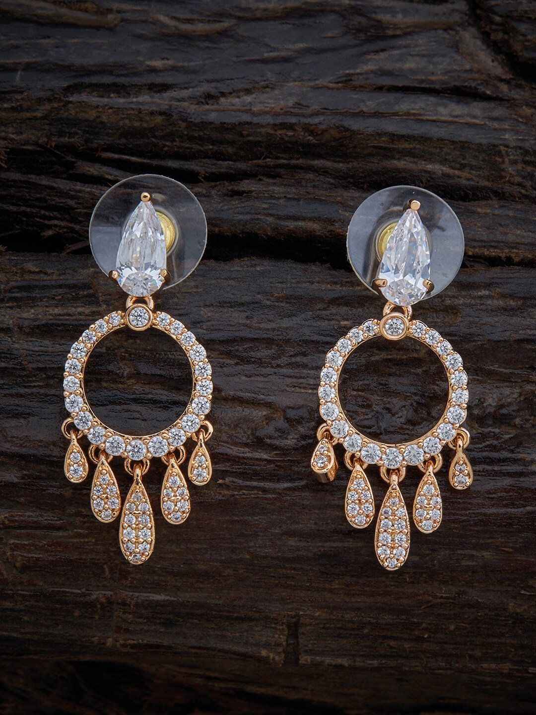 

Kushal's Fashion Jewellery White Circular Drop Earrings