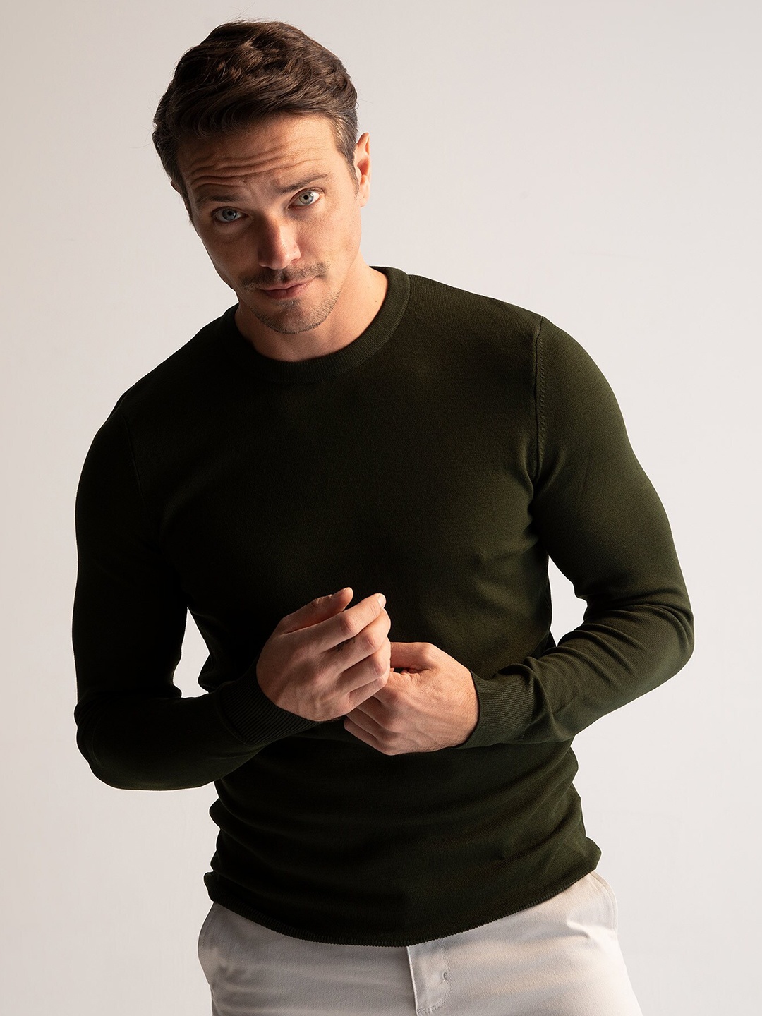 

DeFacto Men Green Pullover