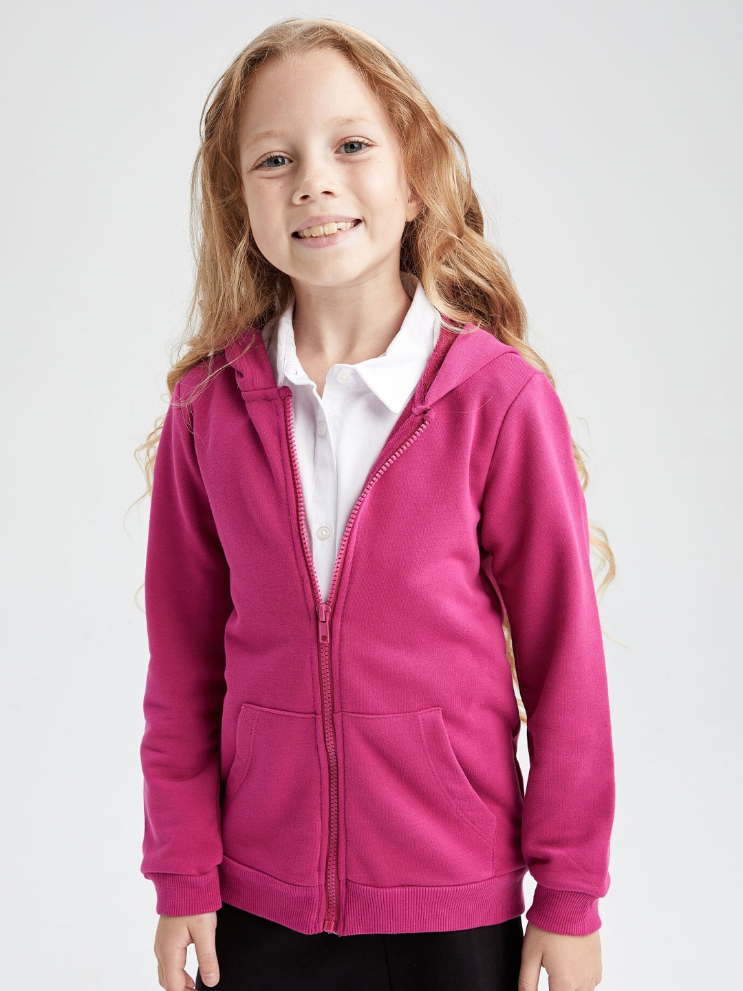 

DeFacto Girls Purple Hooded Cardigan