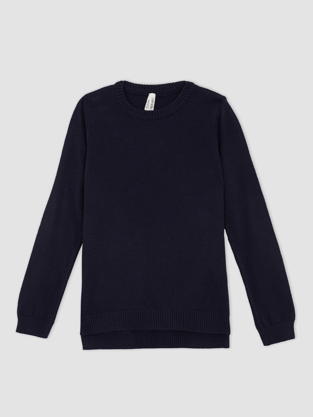 

DeFacto Girls Navy Blue Solid Pullover
