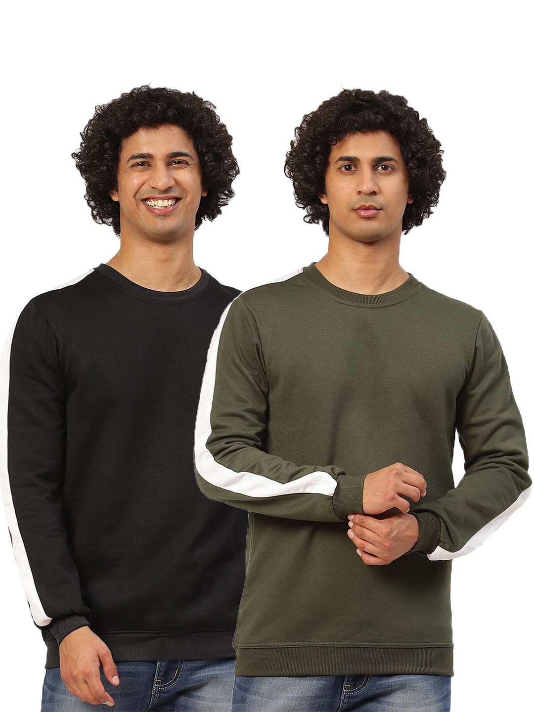 

Kushi Flyer Men Pack Of 2 Black & Green Sweatshirt