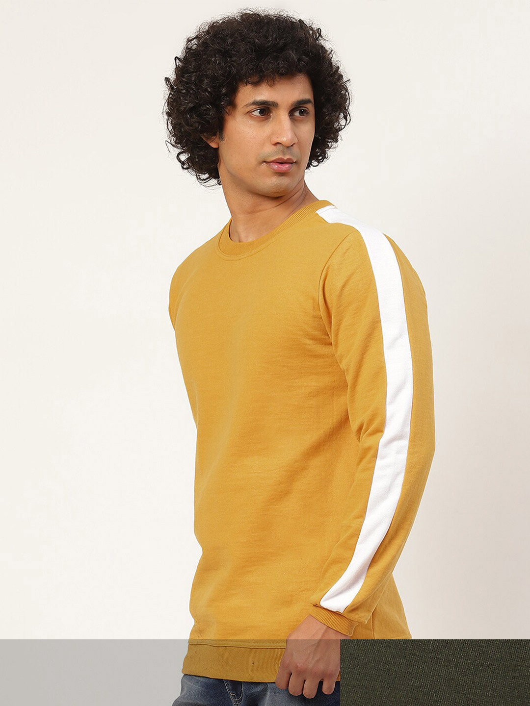 

Kushi Flyer Men Pack Of 2 Olive Green & Mustard Yellow Solid Sweatshirt